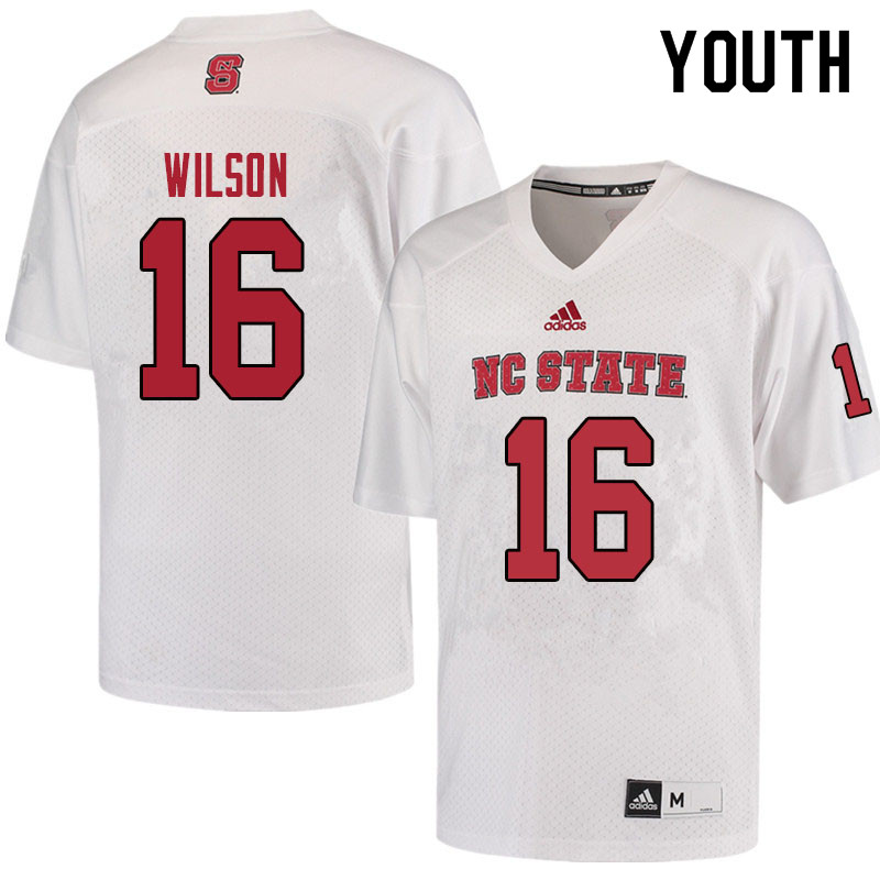 Youth #16 Russell Wilson NC State Wolfpack College Football Jerseys Sale-Red